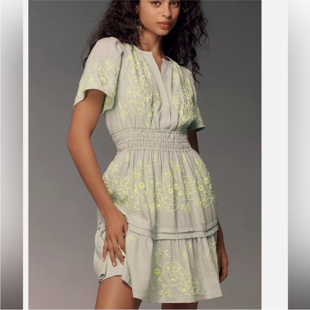Anthropologie min Smocked Ruffled Dress
